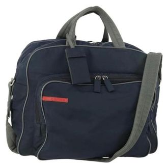 Prada Pre-owned Nylon Weekendtas - Dames - Pre-owned - Blauw - Maat: ONE Size Nylon