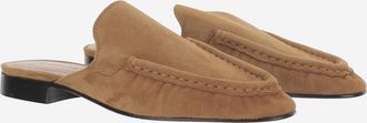 ARMARIUM Womens Suede Mules Brown Leather