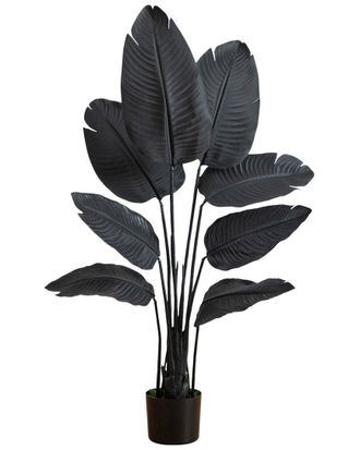 Nearly Natural 4Ft. Artificial Halloween Black Travelers Palm Tree