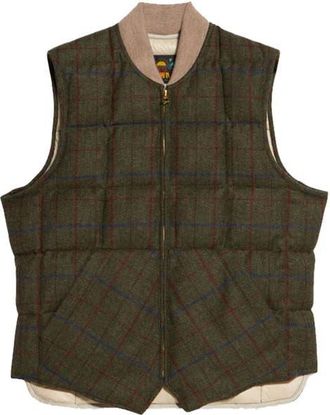 Fortela Wool Check Vest in Army Green at Nordstrom, Size 48 Eu