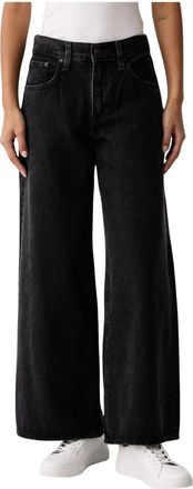 Levi's Middy Wijde Jeans - Dames - Loose Fit Jeans - Zwart - W30 L32 - Katoen - Jeans