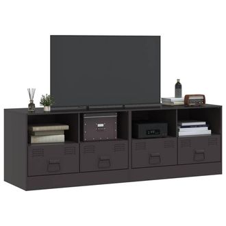 Berkfield Home TV Cabinets 2pcs Black 67x39x44 cm Steel | Size: 67 x 39 x 44 cm