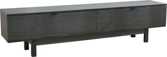 Oviala Mueble de TV rectangular con 2 puertas, L160 cm, negro