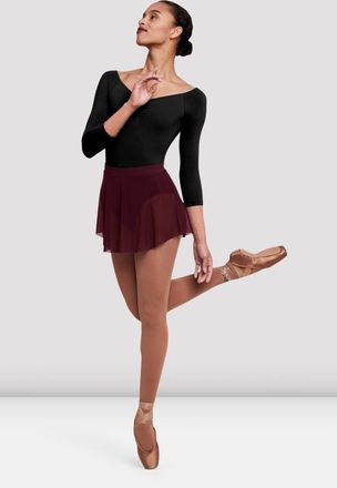 Bloch BLOCH Ladies Jaye Mesh Skirt, Burgundy