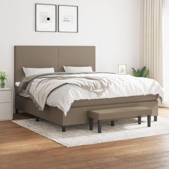 vidaXL Vidaxl - Cama Box Spring Con Colch&oacute;n Tela Gris Taupe 180x200 Cm