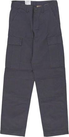 Carhartt Work in Progress Cargo Broek met Verstelbare Zoom - Heren - Straight fit broeken - Grijs - W28 L32 - Katoen - Broeken
