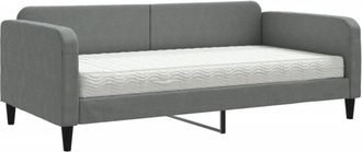 vidaXL Vidaxl - Sof&aacute; Cama Con Colch&oacute;n Tela Gris Oscuro 100x200 Cm