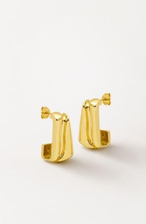Yoj Fala Wave Maxi Hoop Earrings In Gold at Nordstrom