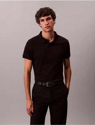 Calvin Klein Mens Liquid Touch Polo Shirt - Black - XS