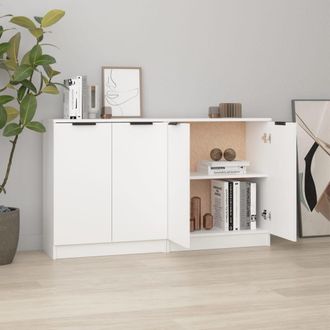 Berkfield Home Sideboards 2 pcs White 60x30x70 cm Engineered Wood | Size: 60 x 30 x 70 cm