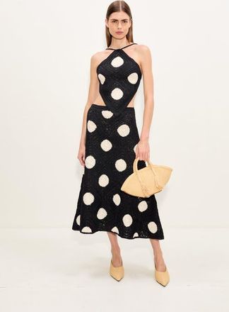 Simon Miller Zorah Crochet Skirt in Black/macadamia Polka Dot at Nordstrom, Size X-Small
