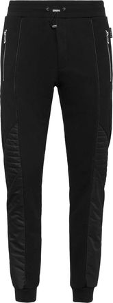 Philipp Plein Joggingbroek Met Nylon Inzetstukken - Heren - Sweatpants - Zwart - 5XL - Nylon - Broeken