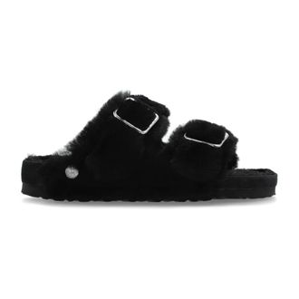 Birkenstock Slippers, female, Black, Size: 6 US Arizona 1774 Shearling Slides
