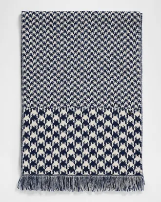 Valentino Garavani Houndstooth Jacquard Knit Scarf