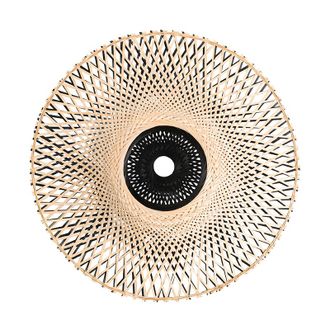 QAZQA Oriental Pantalla De L&aacute;mpara Oriental De Bamb&uacute; 50 Cm - Rina Bamb&uacute; /acero Redonda Adecuado Para Led Max. X Watt - Qazqa