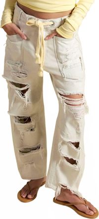Free People We The Free Moxie Pull-On Barrel Jeans In Sea Mist