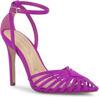 Jessica Simpson Paveri Ankle Strap Pointed Toe Pump in Electric Pink at Nordstrom, Size 6.5