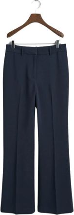 GANT Slim Flare Slack Broeken - Dames - Wijde Broeken - Blauw - S - Polyester - Broeken