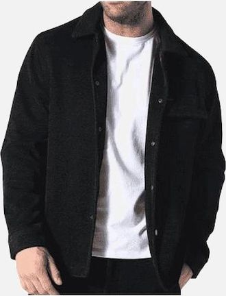 883 Police Mens Hilltop Button Up Black Overshirt - Size: 36