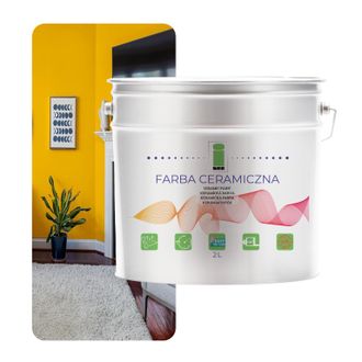 OEM Pintura Cer&aacute;mica Para Paredes, Lavable, Amarillo Miel, 2 L, Resistente A Las Manchas