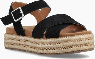 Hush Puppies Womens Rosa Raffia Womens Sandals - Black - Size: 8