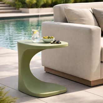 Dmora Mesa De Centro Bagan, Apta Para Interior/exterior, Forma Rectangular, Color Verde, 44x54x44h Cm Verde
