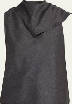 Officine G&eacute;n&eacute;rale Milia Sleeveless Drape-Neck Top