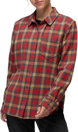 Prana Golden Canyon Organic Cotton Flannel Shirt in Pikes Red at Nordstrom, Size X-Small
