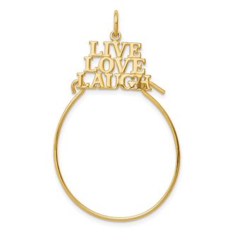Diamond2Deal 10k Yellow Gold LIVE LOVE LAUGH Charm Holder