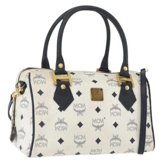 MCM Pre-owned Handbags, female, White, Size: ONE SIZE Pre-owned Boston Bag