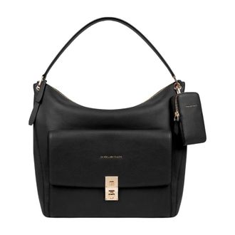 Piquadro Tassen, Dames, Zwart, ONE Size, Leer, Dafne Hobo Tas