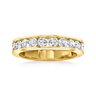 Ross-Simons Channel-Set Diamond Wedding Band in 14kt Yellow Gold
