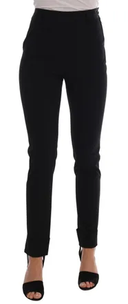 Ermanno Scervino Black Stretch Leggings Womens Pants