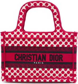 Dior Pre-owned Dior DiorAmour Mini Embroidered Canvas Dots Book Tote Ladies 5AP49ZF69XRU2L8P