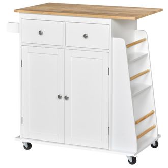 HOMCOM Carro de cocina 89x45x89.5 cm blanco