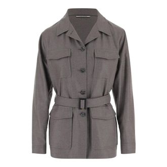 Tagliatore Giacca in Lana e Cashmere con Cintura - - Jackets - Donna - Grigio - 2XS