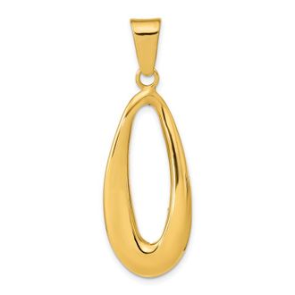 Diamond2Deal 14k Yellow Gold Polished Hollow Oval Pendant