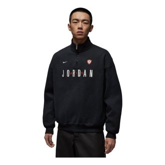 Nike Jordan Flight Graphic Fleece 1/4-Zip Top Black Sail IF1817-010