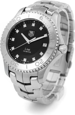 Tag Heuer Pre-owned Tag Heuer Link Quartz Diamond Black Dial Unisex Watch WJ1113.BA0575
