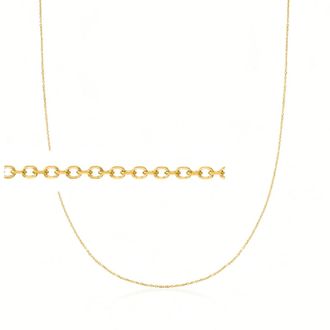 Ross-Simons 0.8mm 14kt Yellow Gold Cable Chain Necklace
