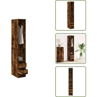vidaXL Armadio in truciolato - vidaXL Armadio Rovere Fumo 30x50x200 cm in Legno Multistrato - Armadio in legno multistrato