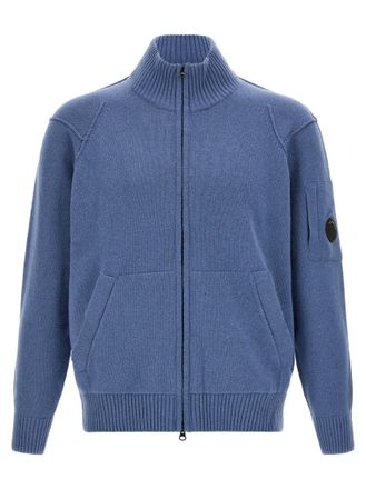 C.P. Company Blue Knitted Zip-Up Cardigan