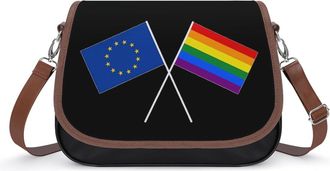Generic Europe EU Rainbow Flag Small Womens Crossbody Bags Shoulder Handbag with Adjustable Strap for Travel