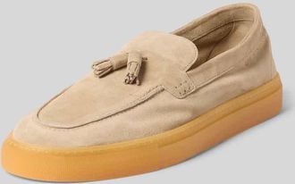 Copenhagen Loafer aus echtem Leder mit glatter Sohle in Sand, Gr&ouml;&szlig;e 41