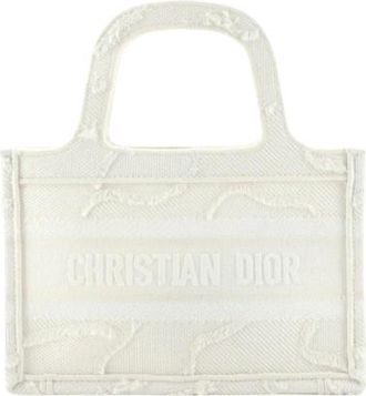 Dior Mini White Camo Canvas Book Tote