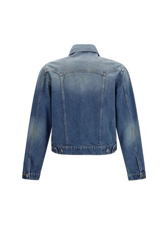 Versace Mens Stonewashed Denim Jacket Medium Blue Cotton
