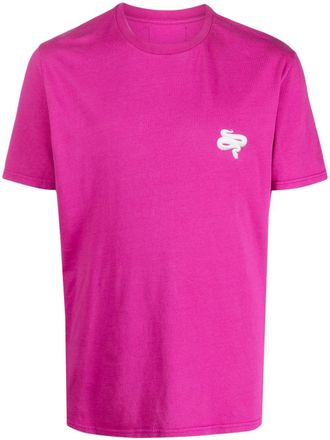 Les Hommes T-shirt con stampa pelle di serpente - Rosa