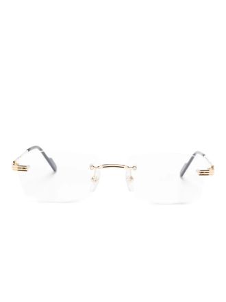 Cartier square-frame rimless glasses - unisex - Metal - 55 - Gold