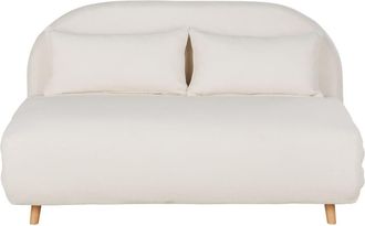 Maisons du monde Sof&aacute; cama de 2 plazas tela rizada crudo