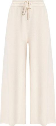 Jil Sander Wide-Leg Cashmere Broek met Trekkoord - Dames - Wijde Broeken - Beige - S - Broeken